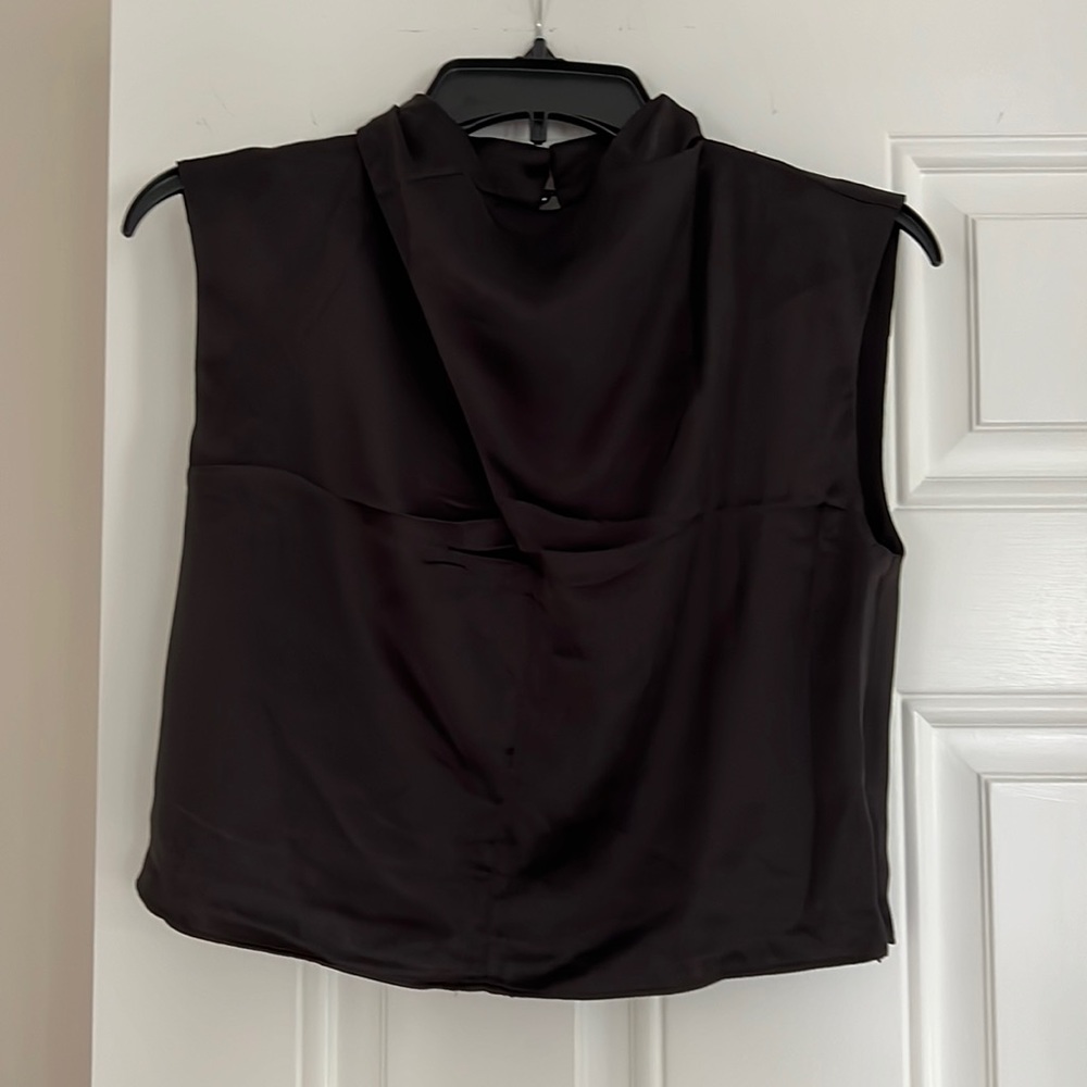 NWT Rachel Zoe Silky Black Crop Top, S